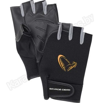 Перчатки Savage Gear Neoprene Half Finger Black