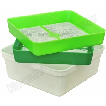 Емкость с 2 ситами для наживки Sensas Set Riddles+Box S 130x130x50 мм