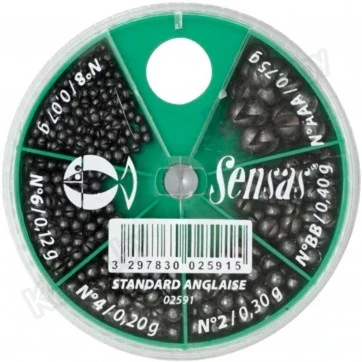 Набор грузов Sensas Standard Waggler Box 100 г. 0.07-0.45 г