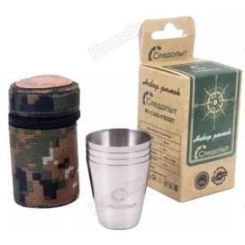 Набор рюмок Следопыт 0,025 л в чехле Oxford Camo Pixel (4 шт) PF-CWS-P30SET