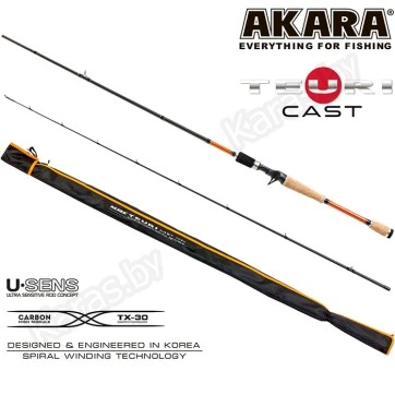 Спиннинг Akara Teuri Cast H 228, углеволокно, штеккерный, 2.28 м, тест: 17.5-49 гр. 147 г