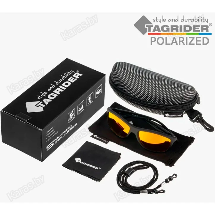 Очки поляризационные Tagrider N29-45 Gold Red Mirror в чехле