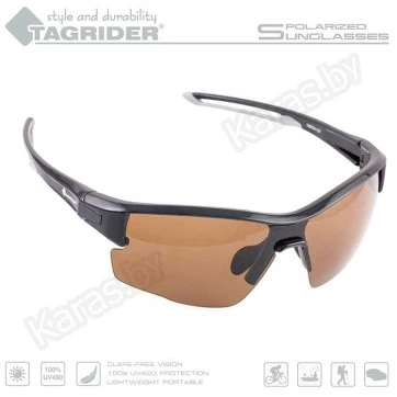 Очки поляризационные Tagrider N14-1 BROWN в чехле