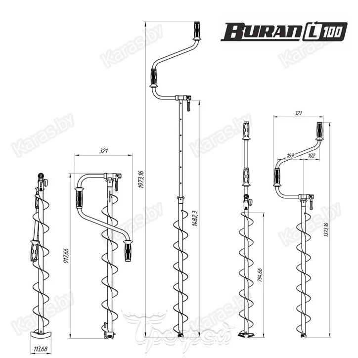Ледобур двуручный Тонар Buran 100L (левое вращение)