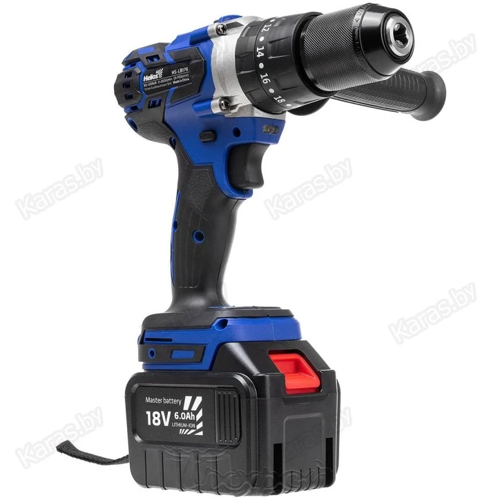 Шуруповерт-электробур 120 Нм, 18V, 6Ah (HS-LB176) Helios