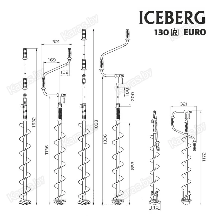 Ледобур двуручный Тонар Iceberg-Euro 130R - 1300 v3.0