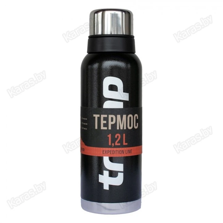 Термос TRAMP Expedition Line 1,2 л с дополнительной чашкой (черный)