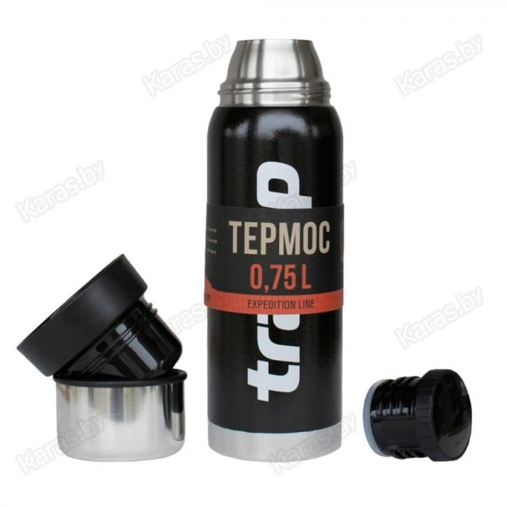 Термос TRAMP Expedition Line 0,75 л с дополнительной чашкой (черный)