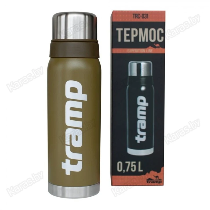 Термос TRAMP Expedition Line 0,75 л с дополнительной чашкой (оливковый)