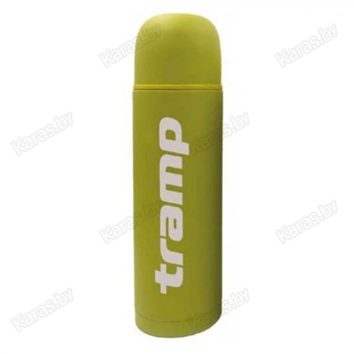 Термос TRAMP Soft Touch 1,2 л с дополнительной чашкой (оливковый)