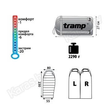Спальный мешок Tramp Siberia 7000 v2 TRS-042 (-20°C)