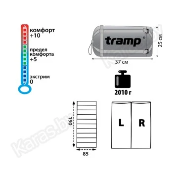 Спальный мешок Tramp Walrus v2 TRS-047 (0°С)