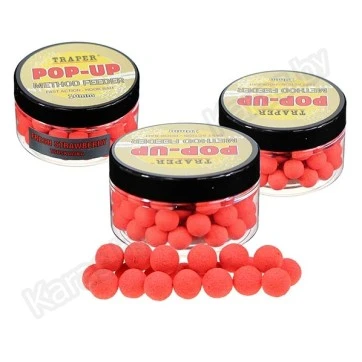 Бойлы Traper Pop-Up Method Feeder Truskawka 10mm (клубника, 30г)