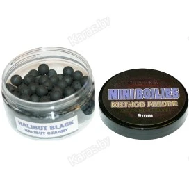 Бойлы Traper Mini Boilies 9 мм/50 г Halibut czarny (Чёрный палтус)