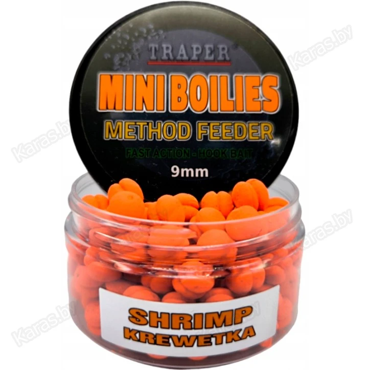 Бойлы Traper Mini Boilies 9 мм/50 г Krewetka (Креветка)