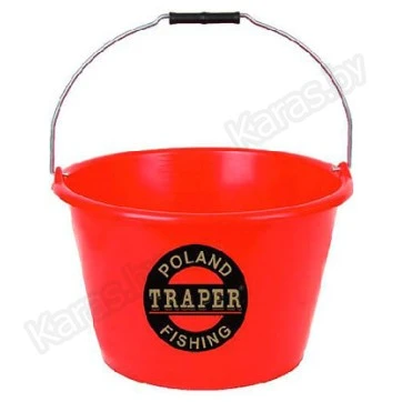 Ведро для прикормки Traper 17 л (красное)