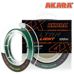 Леска плетёная Akara Ultra Light X4 100м (темно-зеленый)