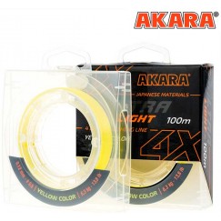 Леска плетёная Akara Ultra Light X4 100м (жёлтый)