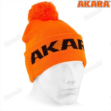 Шапка Akara Sport Winter Pompon оранжевая