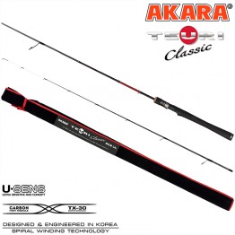 Спиннинг Akara Teuri Classic UL662 TX-30, углеволокно, штекерный, 1,98 м, тест: 0,6-7 г, 102 г