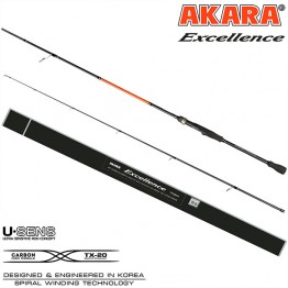 Спиннинг Akara Excellence ML 802, углеволокно, штекерный, 2.4 м, тест: 3-17 г, 147 г