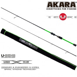 Спиннинг Akara Teuri LS762 TX-30, углеволокно, штекерный, 2,3 м, тест: 3,5-12 г, 100 г