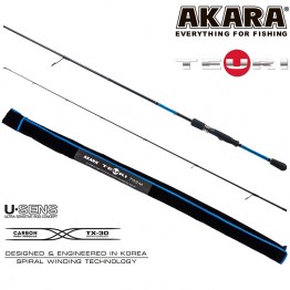Спиннинг Akara Teuri MS702 TX-30, углеволокно, штекерный, 2,1 м, тест: 8-24,5 г, 112 г