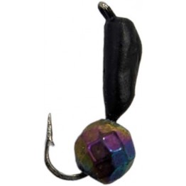 Мормышка вольфрамовая "Столбик" с граненым шаром "Хамелеон" и ушком 2.0 мм (черный)