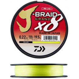 Леска плетёная Daiwa J-Braid Grand X8 Yellow 135 м