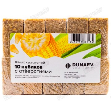 Жмых Dunaev кукурузный в спрессованных кубиках 300 г