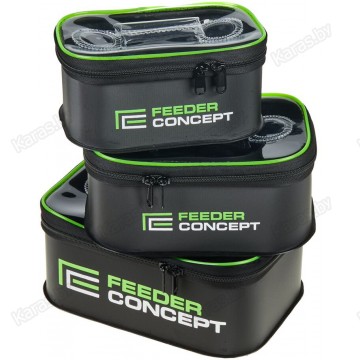 Набор емкостей для прикормки и насадки Feeder Concept EVA с крышкой 3 шт (набор 270х170х100 мм)