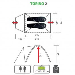 Туристическая палатка Premier Fishing Torino-2