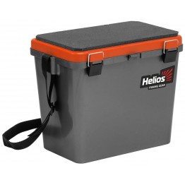 Ящик рыболовный зимний односекционный Helios 19 л (серый/оранжевый)
