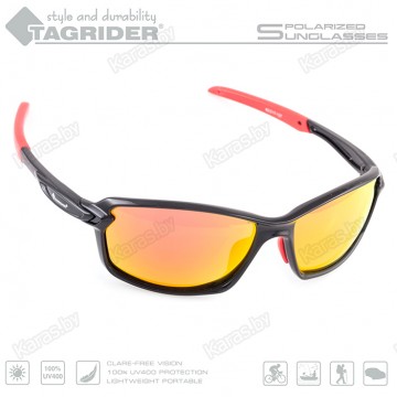 Очки поляризационные Tagrider N20-45 GOLD RED MIRROR в чехле