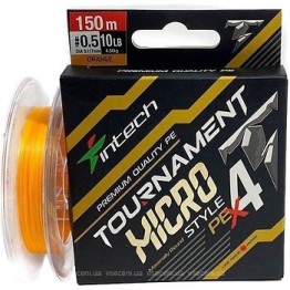 Леска плетёная Intech Tournament Micro Style PE X4 150 м (оранжевая)