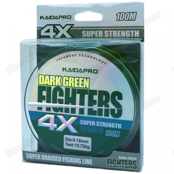 Леска плетёная Kaida Pro Fighters 4x 100 м (зеленая)