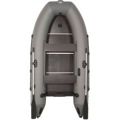 Надувная 3-х местная ПВХ лодка Лоцман M-300 (серый-темно-серый, киль)