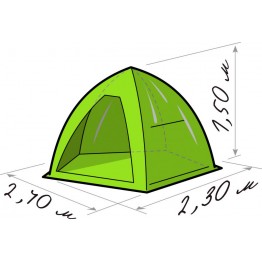 Палатка зимняя Лотос 2 оранжевая (2.40x2.30x1.50 м)