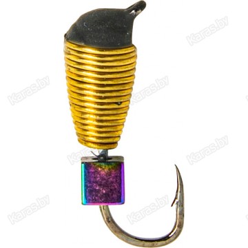 Мормышка вольфрамовая "Капля" в золотой оплетке с ушком 3.0 мм (624E)