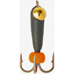Мормышка вольфрамовая "Чёртик" с золотой коронкой с ушком 2.5 мм (1332Q)