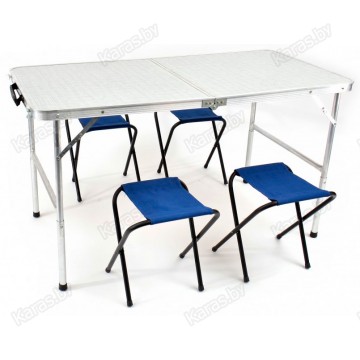 Набор складной мебели стол и 4 табурета НПО Кедр TABS-04 влагозащищенный 60х120 см