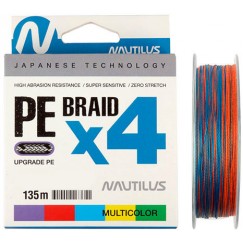 Леска плетёная Nautilus Braid X4 Multicolour 135 м