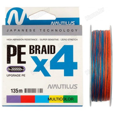 Леска плетёная Nautilus Braid X4 Multicolour 135 м