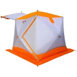 Всесезонная палатка Пингвин Призма Шелтерс Премиум (2.15х2.15х2.0 м, бело-оранжевая)