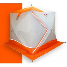 Палатка зимняя Пингвин Призма Премиум (2.15х2.15х2.0м, бело-оранжевая)