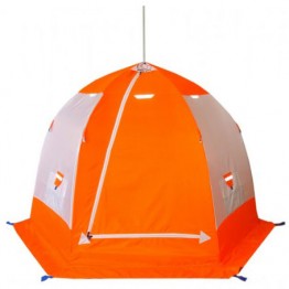 Палатка зимняя Пингвин 2 Люкс дышащая (2.1х2.1х1.4м, бело-оранжевый)