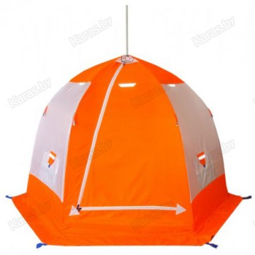 Палатка зимняя Пингвин 3 Люкс (2.5х2.5х1.65м, бело-оранжевый)