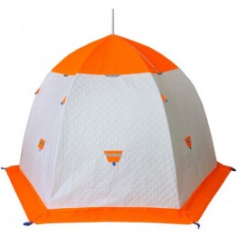 Палатка зимняя Пингвин 2 Термолайт Люкс трехслойная (2.1х2.1х1.4м, бело-оранжевый)