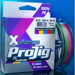 Леска плетёная ProJig X-Force Х4 Multicolor 100 м