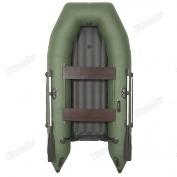 Надувная 3-х местная ПВХ лодка Румб 325 НДНД (надувное дно, зеленый)